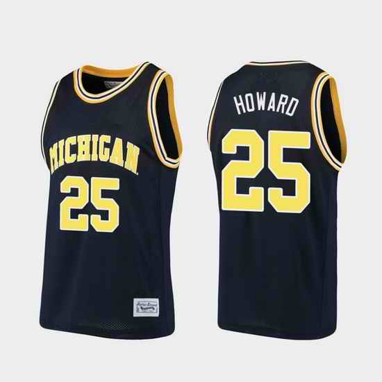 Men Michigan Wolverines Juwan Howard Alumni Navy Basketball Jersey